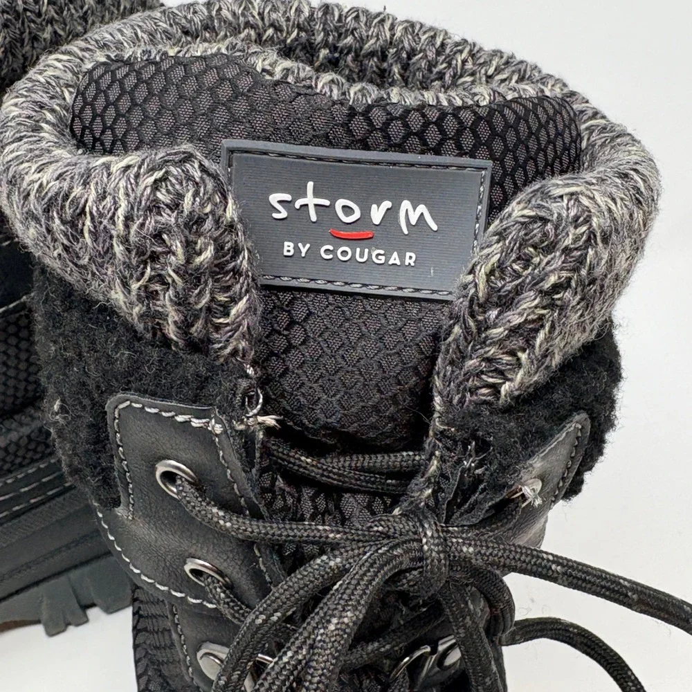Storm by Cougar Creek Womens Black Size 10 Winter Duck Boots Knit Collar Lace up